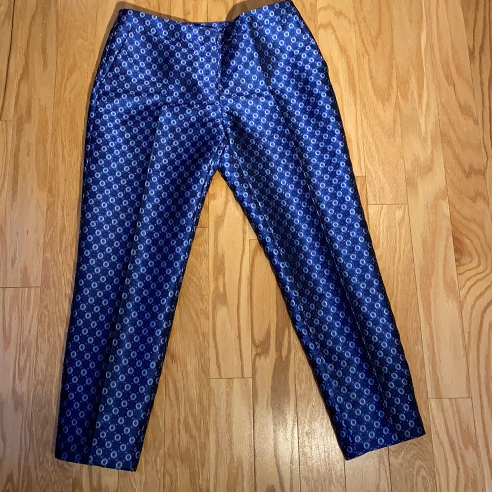 Anthropologie Leifsdottir blue patterned cropped pants - Picture 3 of 14